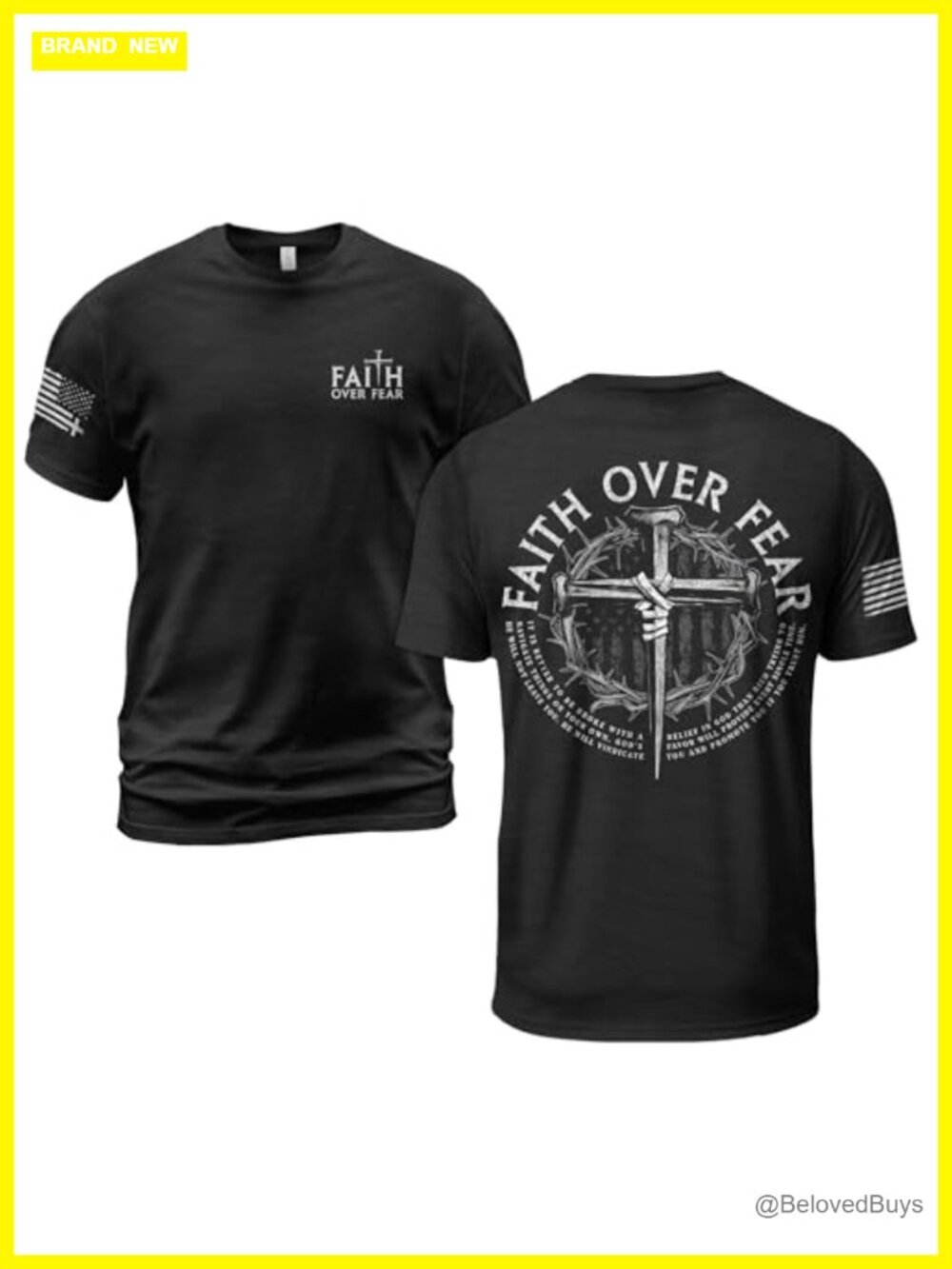 Men's Faith Cross Graphic T-Shirt Short Sleeve Crew Neck Cotton Christian Tee